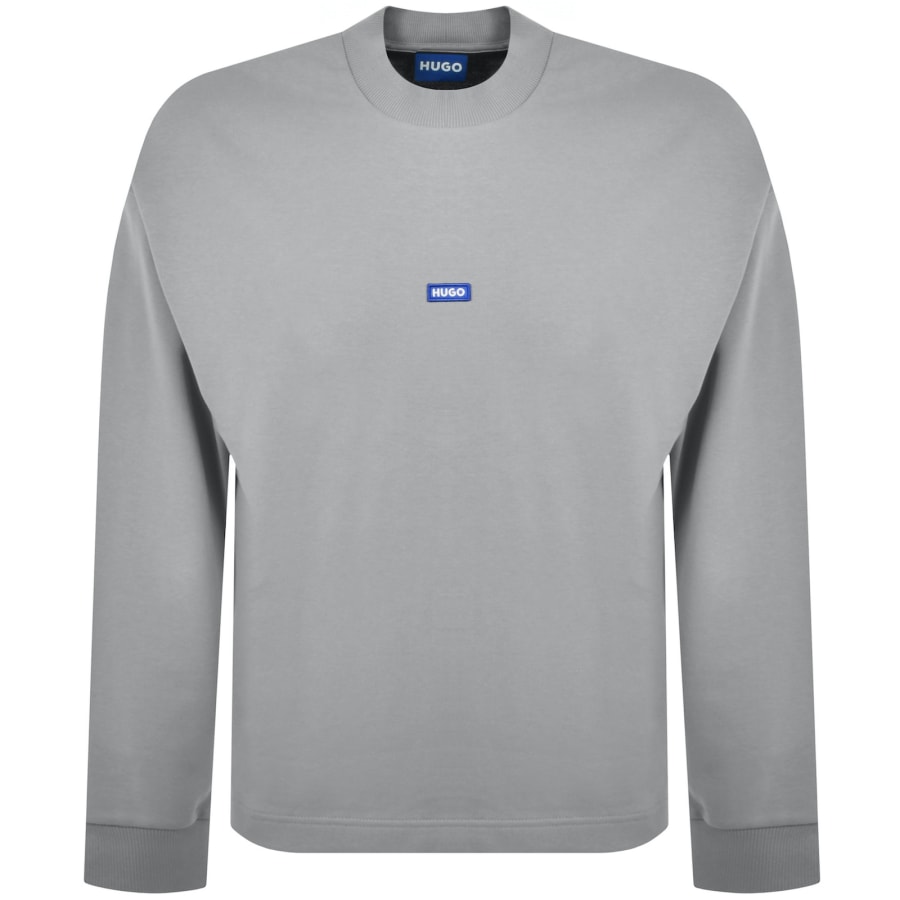 HUGO Nedro HUGO ブルーロゴパッチ スウェット トレーナー HUGO Blue Nedro Sweatshirt Grey | Mainline Menswear